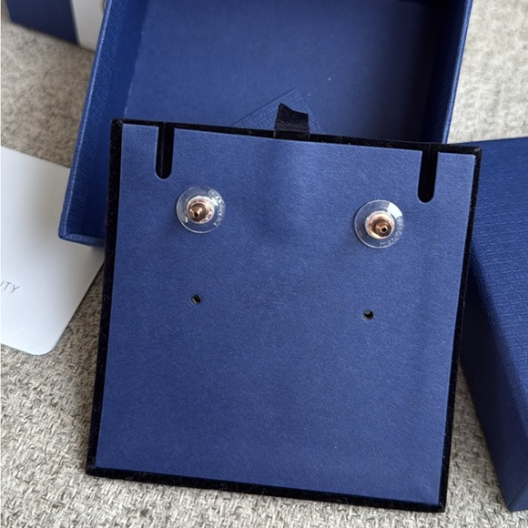 Swarovski Gold Earrings with Clear Crystals - Picture 2 of 3